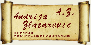 Andrija Zlatarević vizit kartica